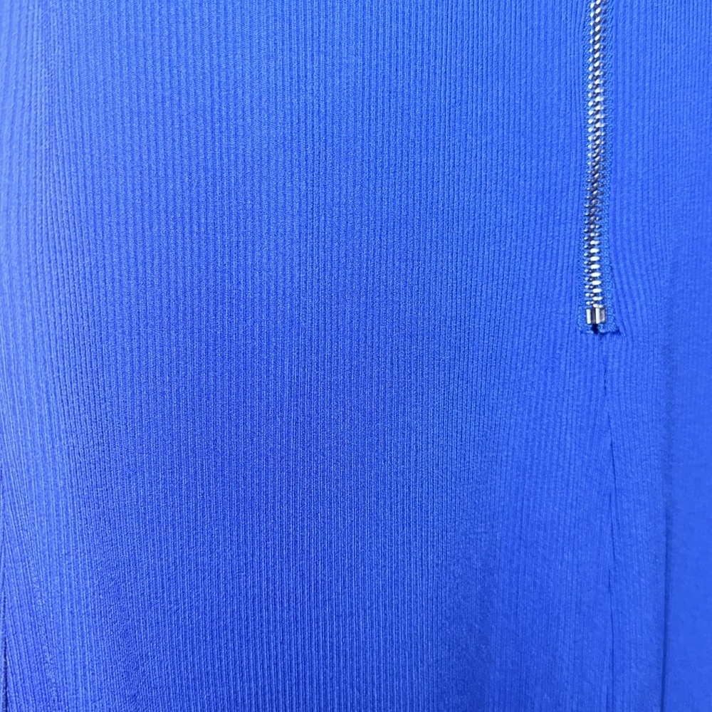Pretty‎ Garden Blue Ribbed Sleeveless Mock Neck Jumpsuit Women's Large - Picture 6 of 7